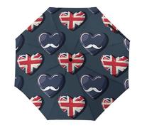 British Flag UK Flag Union Jack Travel Umbrella Windproof Folding Umbrella for Rain Auto Open Close Automatic