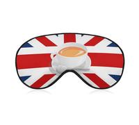 British Flag with Milk Tea Blackout Sleep Mask for Side Sleeper Soft Covers for Travel Essentials Nap