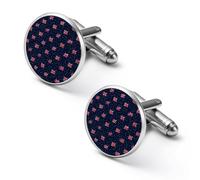 British Flags with Polka Dots Cufflinks for Men Round Cuff Links Black Tie Clips for Business Wedding Graduation