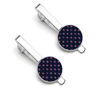 British Flags with Polka Dots Silver Tie Clip Long Styles Necktie Clip Tie Bar for Business Wedding Graduation