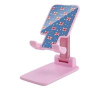 British Flags with Stars Foldable Mobile Phone Holder Stand for Desk Pink-style