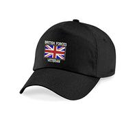 British Forces Veteran Embroidered Baseball, Royal Navy Britian Flag Hat (Black)