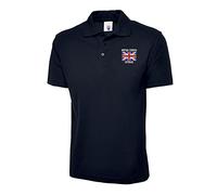 British Forces Veteran Embroidered Polo, Royal Navy Britian Flag Left Chest Logo Adult Top