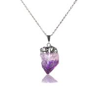 British Fossils Amethyst Pendant Necklace | Silver Plated | Handcrafted Gemstone Jewellery | Giftstones Collection