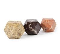 British Fossils Set of Diamond Cut Marble Paperweights (Set of 3)