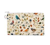 British Garden Songbirds Printed Zero Wallet for Unisex