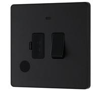 British General 13A 1 Gang 2 Way Low Profile Switched Led Indicator Fused Connection Unit Matt Black