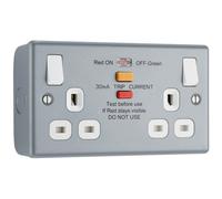 BG MC522ARCD Metal Clad 13A 2G SP Type A RCD Protection Switched Socket