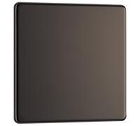 British General Bg Electrical Fbn94 Nexus Screwless Flat-Plate Single Blank Plate Black Nickel