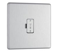 British General Bg Electrical Fbs54 Nexus Screwless Flat-Plate Unswitched Fused Connection Spur Unit Brushed Steel 13A