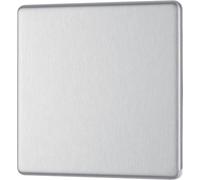 British General Bg Electrical Fbs94 Nexus Screwless Flat-Plate Single Blank Plate Brushed Steel