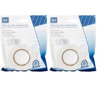 British General BG Electrical Insulation Tape, 20 Metres, White (Pack of 2)