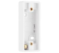 British General BG Electrical Single Architrave Surface Mounted Back Box, Pattress Box for Switches, 19mm, Round Edge, Nexus 800 Series, White Moulded, 837-01
