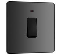 British General Bg Evolve 20A Double Pole Single Wall Switch With Led, Black Chrome