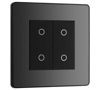 British General Bg Evolve Black Chrome 200W Double Touch Dimmer Switch 2-Way Secondary