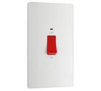 Evolve Pearlescent White (White) 45A Rectangular Switch Double Pole With Led Power Indicator PCDCL72W-01