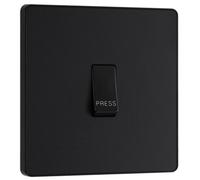 British General Bg Evolve Pcdmb14B Matt Black 10Ax 1 Way Press Switch-Black Insert