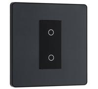 British General Bg Evolve Pcdmgtdm1B Matt Grey 1 Gang 200W Edge Dimmer - Black Insert