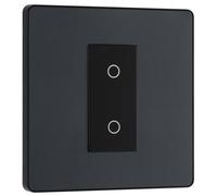 British General Bg Evolve Pcdmgtds1B Matt Grey 1 Gang 200W Trailing Edge Secondary Touch Dimmer - Black Insert