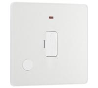 BG Evolve PCDCL54W 13A Unswitched Fused Connection Unit with Power LED Indicator & Flex Outlet - Pearlescent White (White)