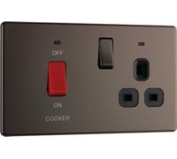 British General Bg Fbn70B Nexus Screwless Flat-Plate Switched Socket Cooker Unit Black Nickel