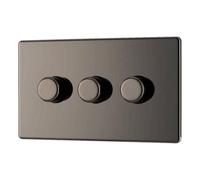 British General Bg Fbn83P Nexus 3 Gang, 2 Way, 400W Dimmer Switches-Push Type