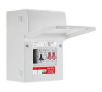 British General Bg Fortress Non-Weatherproof Ip20, White 5 Module Populated Ev Kit 100A Main Switch, 40A 30Ma Double Pole Rcbo Type A, Type 2 Spd