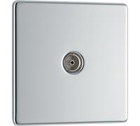 British General Bg Fpc60 Nexus Screwless Flat-Plate Single Coaxial Tv Outlet Polished Chrome
