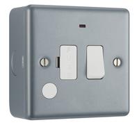 British General Bg Metal Clad 13A Switched Fuse Connection Unit With Led & Flex Outlet