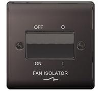 British General Bg Nbn15 Nexus Metal Black Nickel 1 Gang 10A 10Ax 3 Pole Fan Isolator Plate Switch
