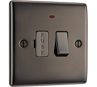 British General Bg Nbn52 Nexus Metal Black Nickel 13A Neon Switched Fused Spur Unit