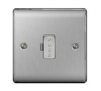 British General Bg Nbs54 Nexus Metal Brushed Steel 13A Unswitched Fused Spur Unit