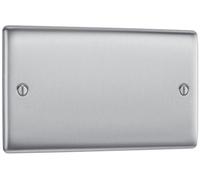 British General Bg Nbs95 Nexus Metal Brushed Steel 2 Gang Blanking Plate