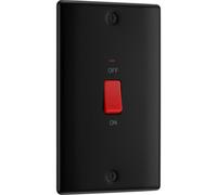 British General Bg Nexus Metal Large 45A Double Pole Cooker Switch & Led Matt Black