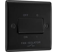 British General Bg Nexus Metal Matt Black Triple Pole Fan Isolator Switch, 10A