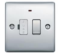 British General Bg Npc52 Nexus Metal Polished Chrome 13A Neon Switched Fused Spur Unit