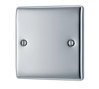 British General Bg Npc94 Nexus Metal Polished Chrome 1 Gang Blanking Plate