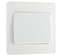 British General Bg Pcdcl12Ww Pearlescent White Evolve 1 Gang 20A 16Ax 2 Way Wide Rocker Light Switch - White Insert