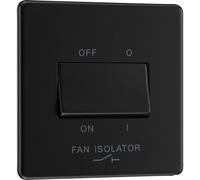BG Electrical Fan Isolator Switch, 10A, Triple Pole, Matt Black