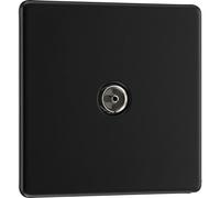 BG Electrical Single Co-Axial Aerial Connection, Matt Black