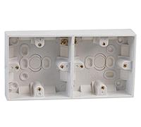BRITISH GENERAL Dual Surface PATRESS 37MM | White, 2 Gang, 37mm Depth, BG Moulded Back Box, 1 X Qty - 909