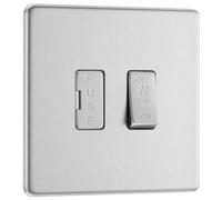British General Electrical FBS15F Nexus Flatplate Screwless Brushed Steel 10ax Plate Fan Isolator Switch