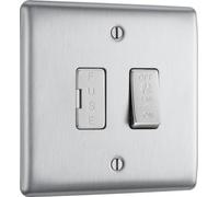 British General Electrical NBS15F Nexus Metal Brushed Steel 10ax Plate Fan Isolator Switch