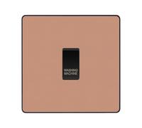 British General Evolve Polished Copper Custom Appliance Grid Switch 1 Gang Screwless