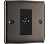 British General NBN62 Nexus Metal Black Nickel 1 Gang Isolated Co-Axial Socket