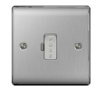 British General NBS54 Nexus Metal Brushed Steel 13A DP Unswitched Fused Connection Unit