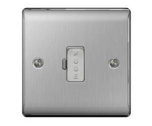 British General NBS54 Nexus Metal Brushed Steel 13A DP Unswitched Fused Connection Unit