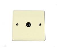 British General NCR60 Metal Single TV Coaxial Socket in Cream