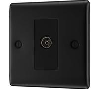 British General NFB62 Nexus Metal Matt Black Isolated TV Aerial Socket