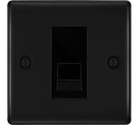 British General NFBBTM1 Nexus Metal Matt Black 1 Gang Master Telephone Socket